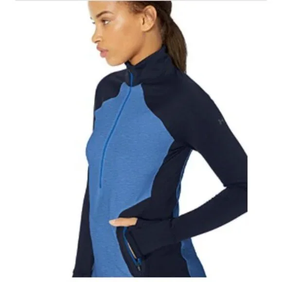 Under Armour Women's Activewear ColdGear Reactor 1/2 Zip Lapis Blue Top Size SM - Picture 4 of 16